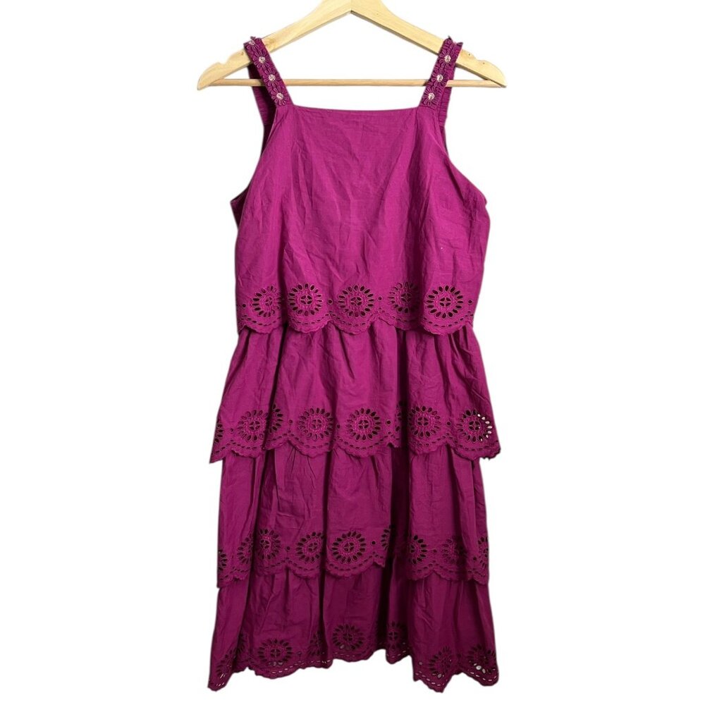 Scotch & Soda Girls Park in Bloom Layered Eyelet Dress Purple 14 Cottagecore - Picture 3 of 16